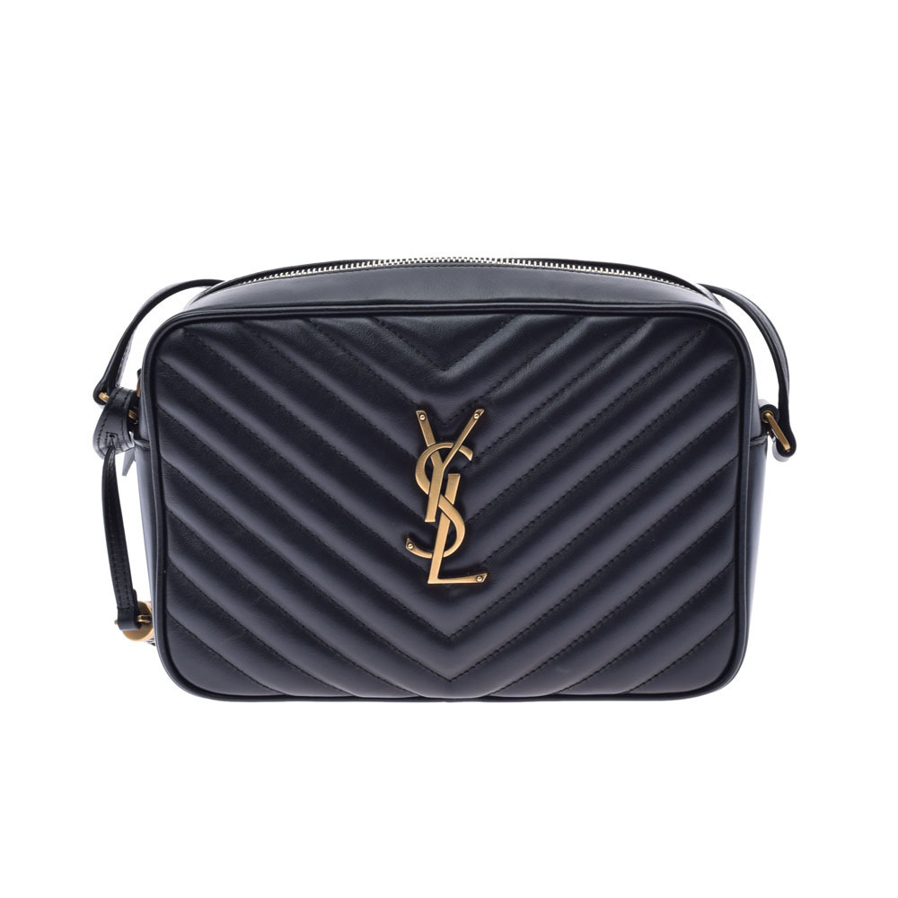 SAINT LAURENT camera bag black leather shoulder